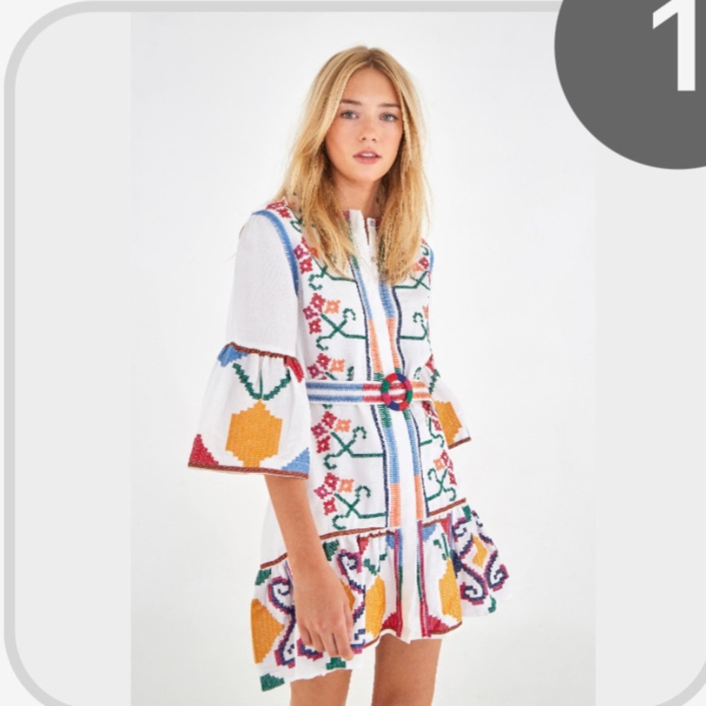 Farm Rio Embroidered Floral Minidress